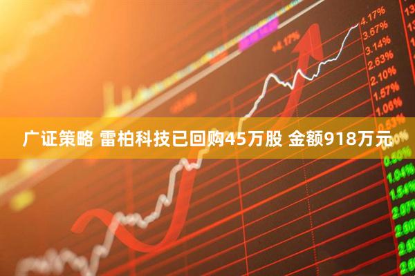 广证策略 雷柏科技已回购45万股 金额918万元