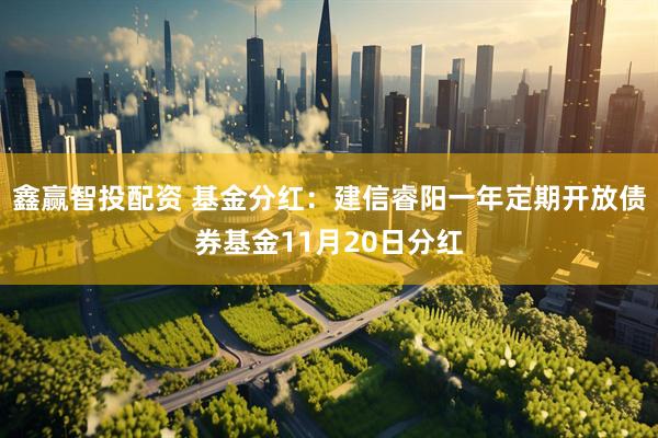 鑫赢智投配资 基金分红：建信睿阳一年定期开放债券基金11月20日分红