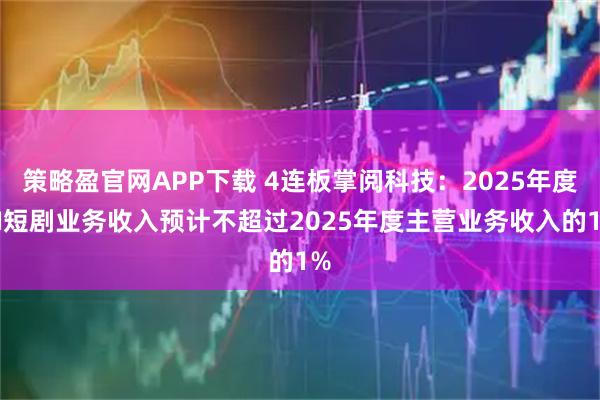 策略盈官网APP下载 4连板掌阅科技：2025年度AI短剧业务收入预计不超过2025年度主营业务收入的1%